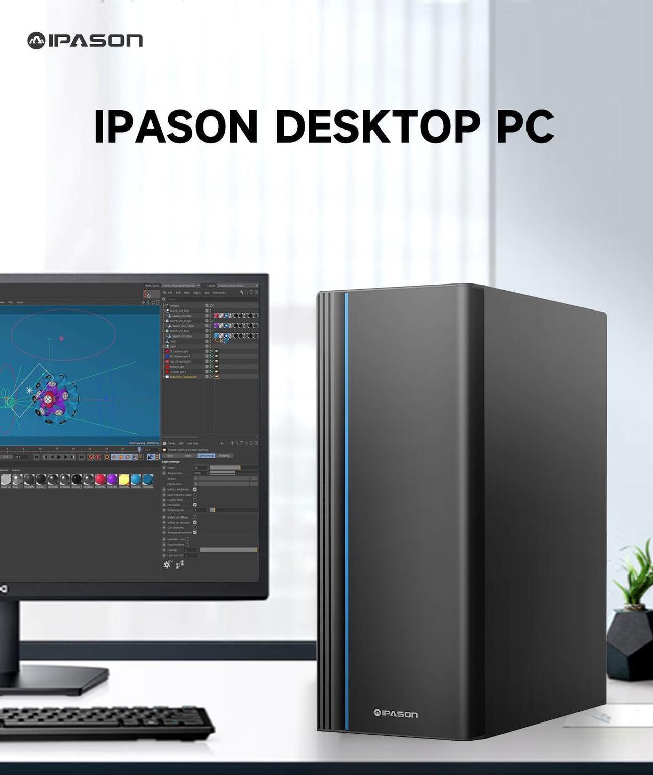 Alt view image 5 of 7 - IPASON - Gaming Desktop - intel I5 12450H( 8 Core UP TO 4.4GHz) - - 1TB M.2 NVMe - 16GB DDR4 3200MHz -350w- Windows 11 home - Gaming PC