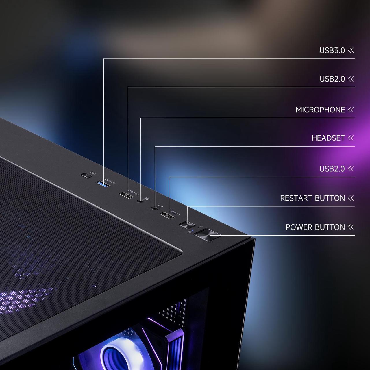 Alt view image 6 of 6 - IPASON   Gaming Desktop, Intel i5 12400F, NVIDIA RTX 4060 8GB,16GB DDR4 RAM, 1TB M.2 NVMe SSD, Windows 11 home,WIFI, Air Cooler,  RGB Fans ,Pc for GamingDesignOffice, Prebuilt Gaming Pc