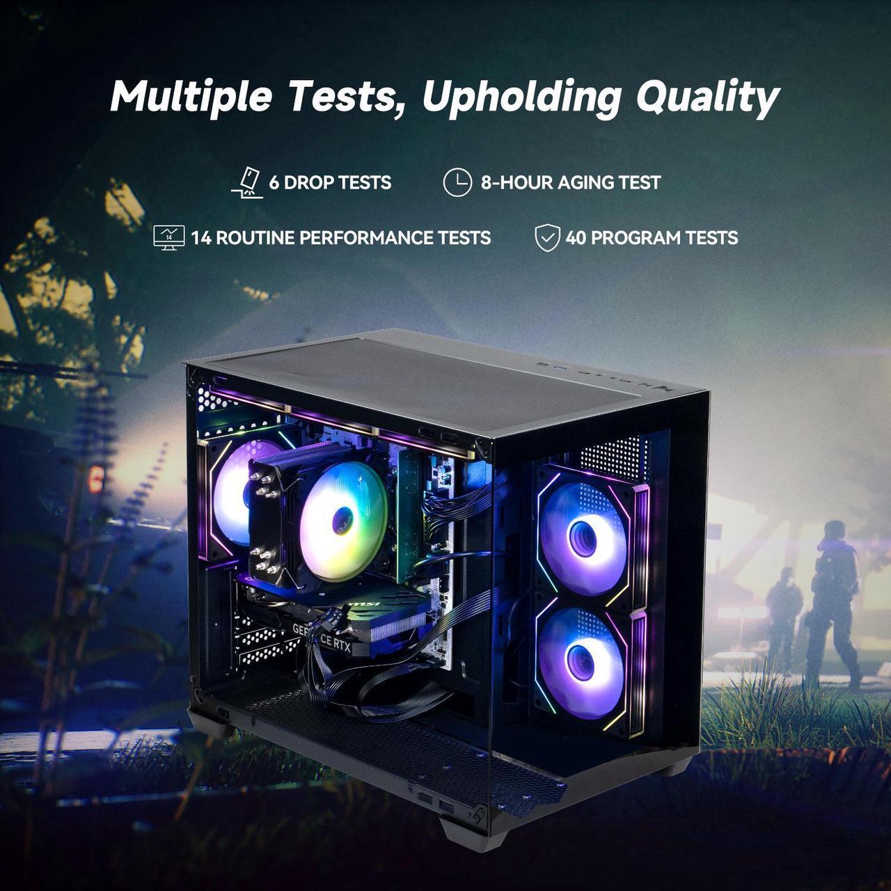 Alt view image 4 of 6 - IPASON   Gaming Desktop, Intel i5 12400F, NVIDIA RTX 4060 8GB,16GB DDR4 RAM, 1TB M.2 NVMe SSD, Windows 11 home,WIFI, Air Cooler,  RGB Fans ,Pc for GamingDesignOffice, Prebuilt Gaming Pc