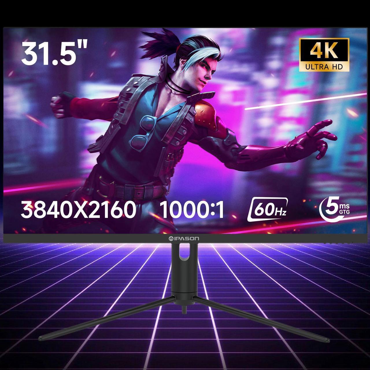 Main image of IPASON F3232U-M 31.5-inch Adjustable&Wall-mounted Gaming Monitor FreeSync Premium, 3840*2160(4K)Resolution 100% sRGB, 60Hz Refresh Rate, FreeSync Supported
