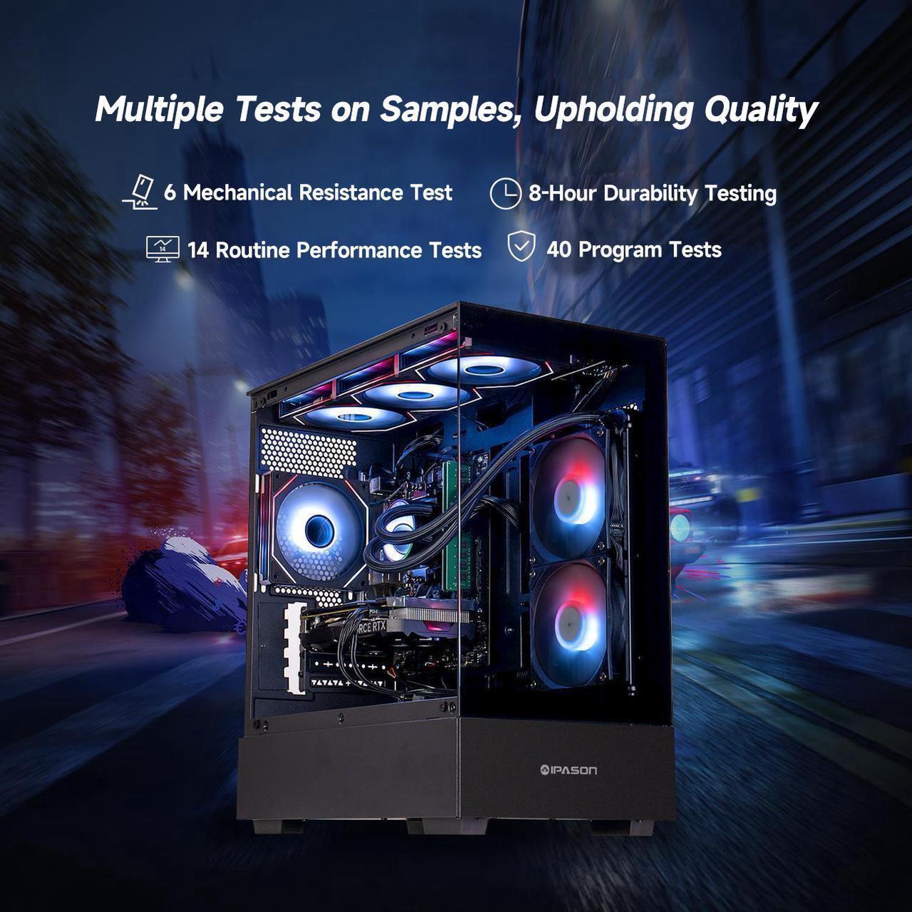 Alt view image 5 of 7 - IPASON   Gaming Desktop, Ryzen 7 5700X, NVIDIA RTX 4060 ,32GB DDR4 RAM, 1TB M.2 NVMe SSD ,Windows 11 home,WIFI, Liquid Cooler ,  ARGB Fans , Pc for Gaming DesignOffice , Prebuilt Gaming Pc