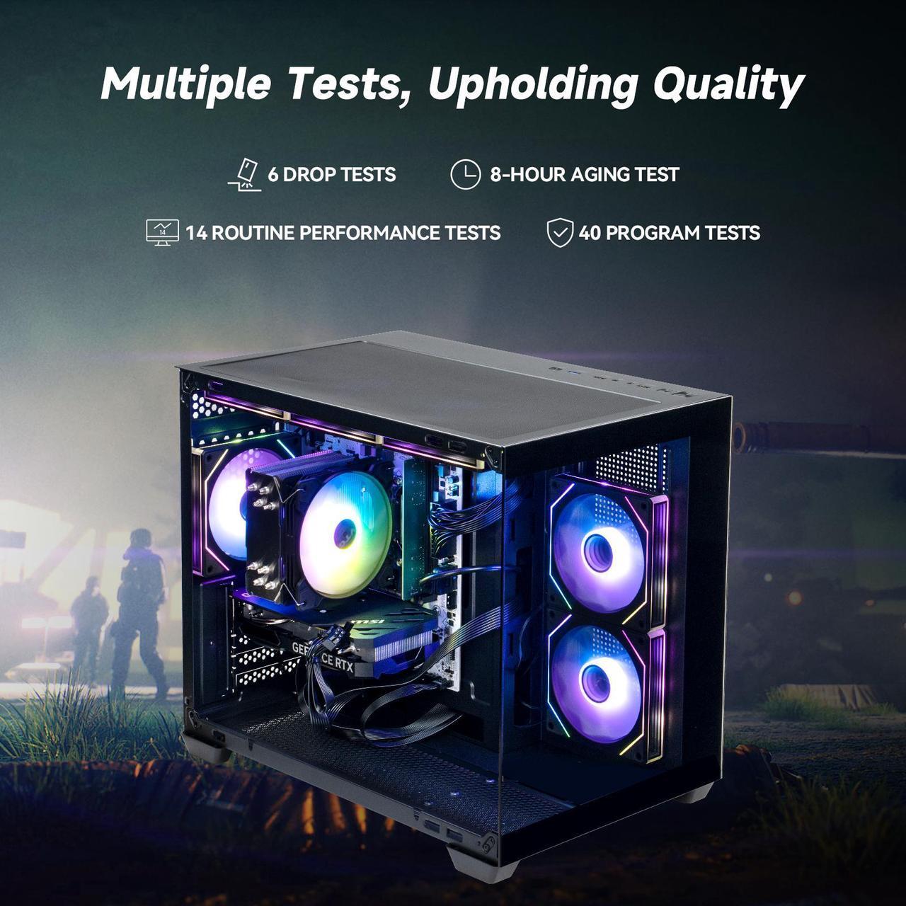 Alt view image 3 of 7 - IPASON Gaming Desktop PC , Ryzen5 9600X, Geforce RTX 5060 8G ,MSI B650M 32GB DDR5 1TB NVMe SSD, 650W GOLD PSU, Wi-Fi,Liquid Cooler,ARGB Fans , Windows 11  ,Prebuilt Gaming Pc New compute