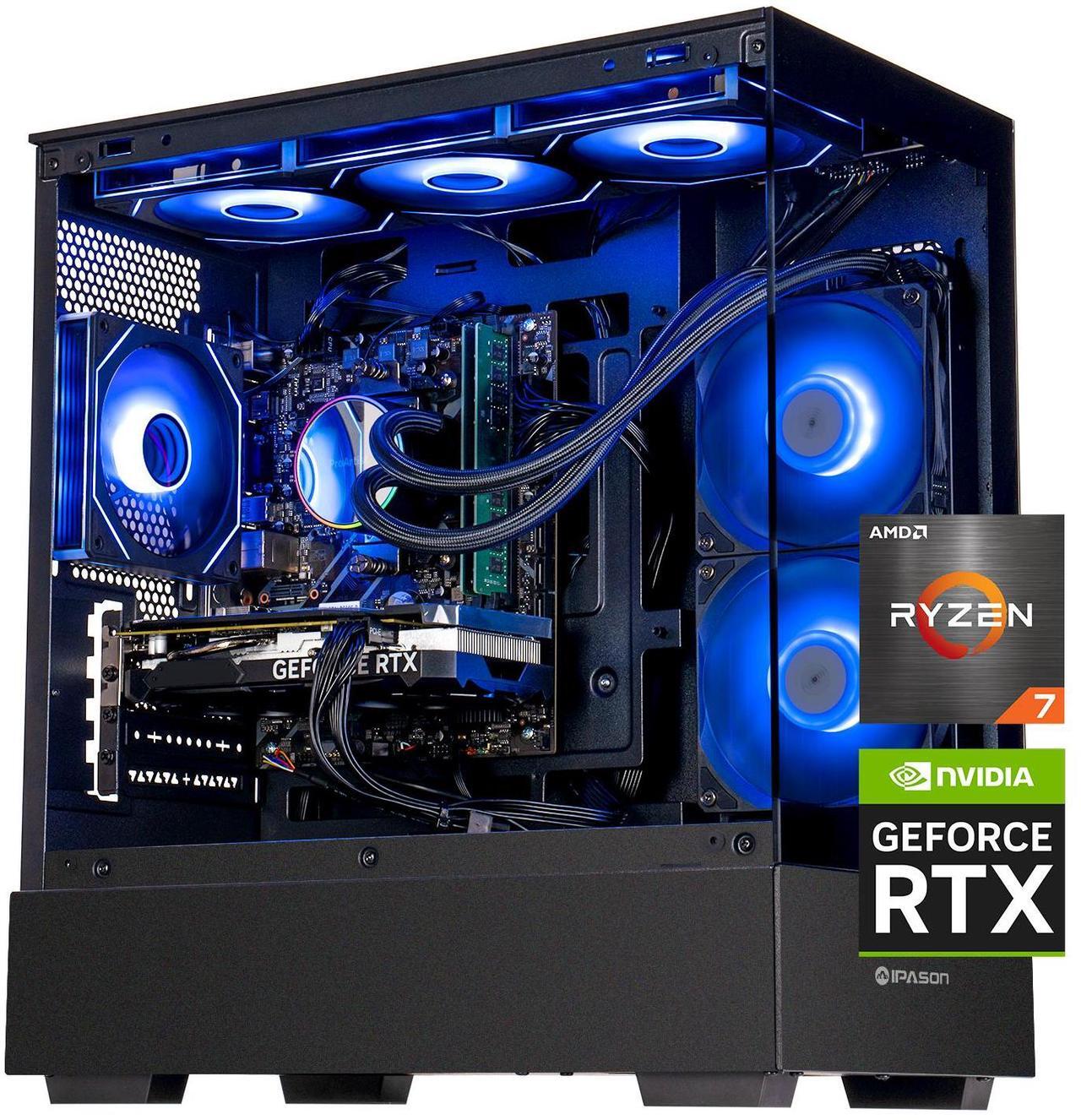 Main image of IPASON Gaming PC AMD Ryzen7 9700X, Geforce RTX5060 Ti 16G, 1TB NVME SSD, 32GB DDR5 RAM , 650W GOLD PSU ,240MM AIO liquid cooler , MSI B650M , Windows 11 , WIFI, Prebuilt Gaming Pc New computer