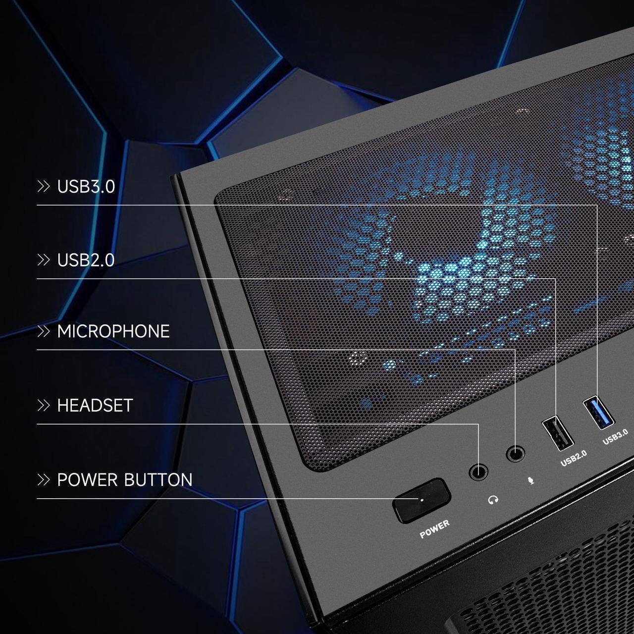 Alt view image 6 of 7 - IPASON Gaming Desktop PC , Ryzen7 9700X, Geforce RTX 5060 8G ,MSI B650M 32GB DDR5 1TB NVMe SSD, 650W GOLD PSU, Wi-Fi,Liquid Cooler,ARGB Fans , Windows 11  ,Prebuilt Gaming Pc New compute