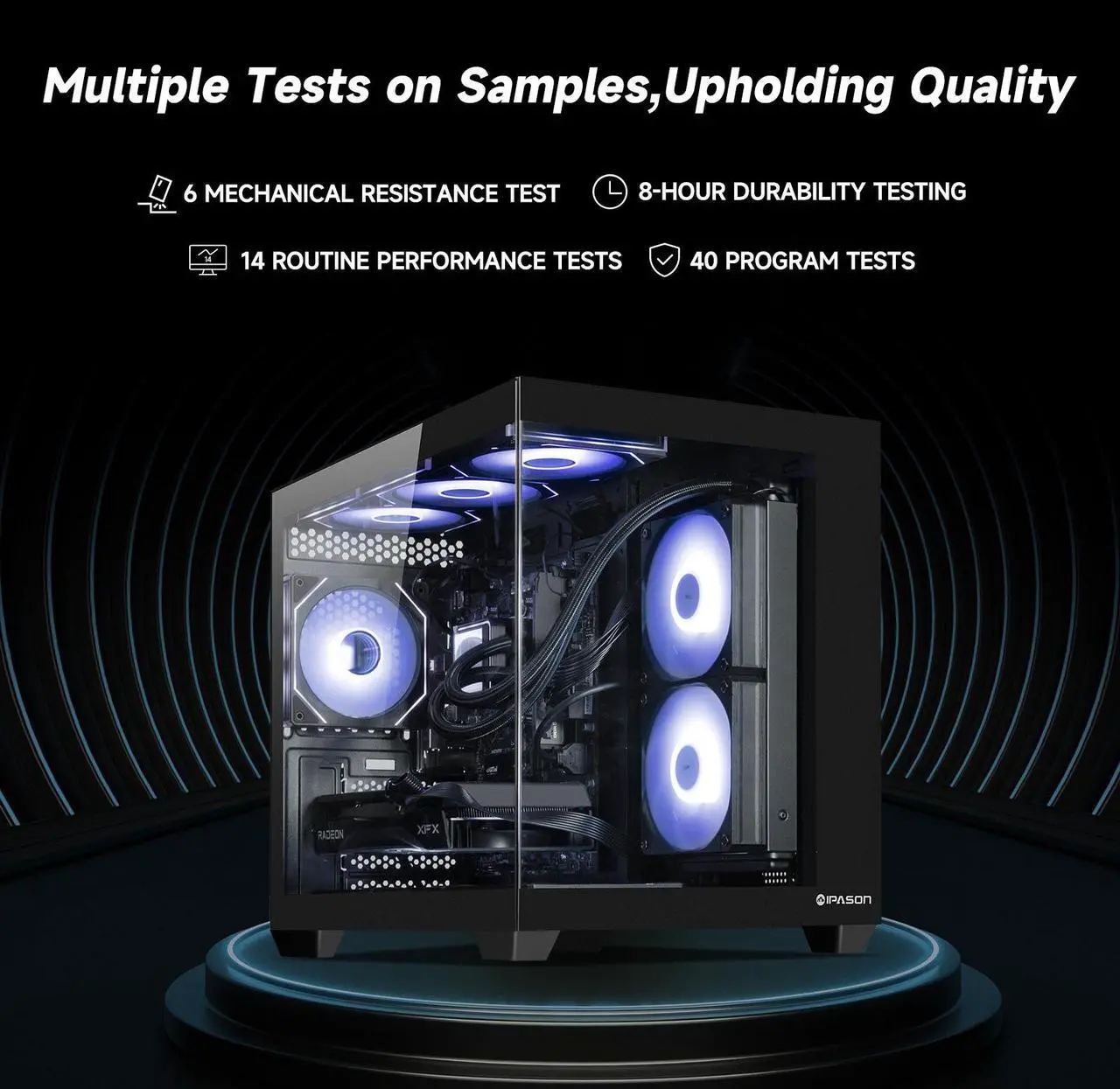 Alt view image 3 of 7 - IPASON Gaming Desktop PC , Ryzen5 9600X, Geforce RTX 5060 8G ,MSI B650M 32GB DDR5 1TB NVMe SSD, 650W GOLD PSU, Wi-Fi,Liquid Cooler,ARGB Fans , Windows 11  ,Prebuilt Gaming Pc New compute