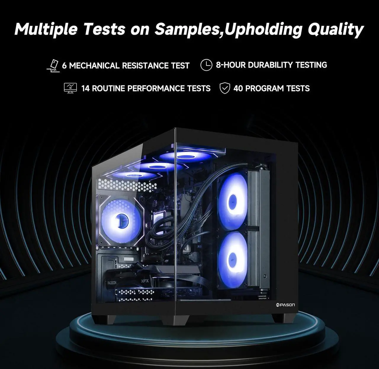 Alt view image 3 of 7 - IPASON Gaming Desktop PC , Ryzen5 9600X, Geforce RTX 5060 Ti ,MSI B650M 32GB DDR5 1TB NVMe SSD, 650W GOLD PSU, Wi-Fi,Liquid Cooler,ARGB Fans , Windows 11  ,Prebuilt Gaming Pc New compute