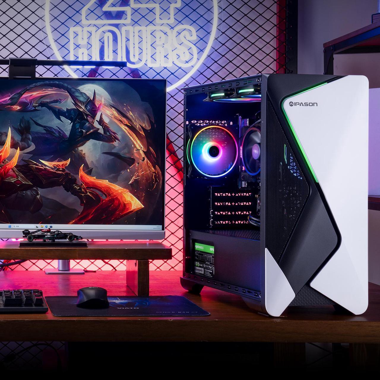 Alt view image 7 of 7 - IPASON   Gaming desktop    AMD Ryzen 7 5700G (up to 4.6GHz)   16GB DDR4 3200MHz    1TB M.2 NVMe    550W PSU    Windows 11 home    WIFI    Gaming PC