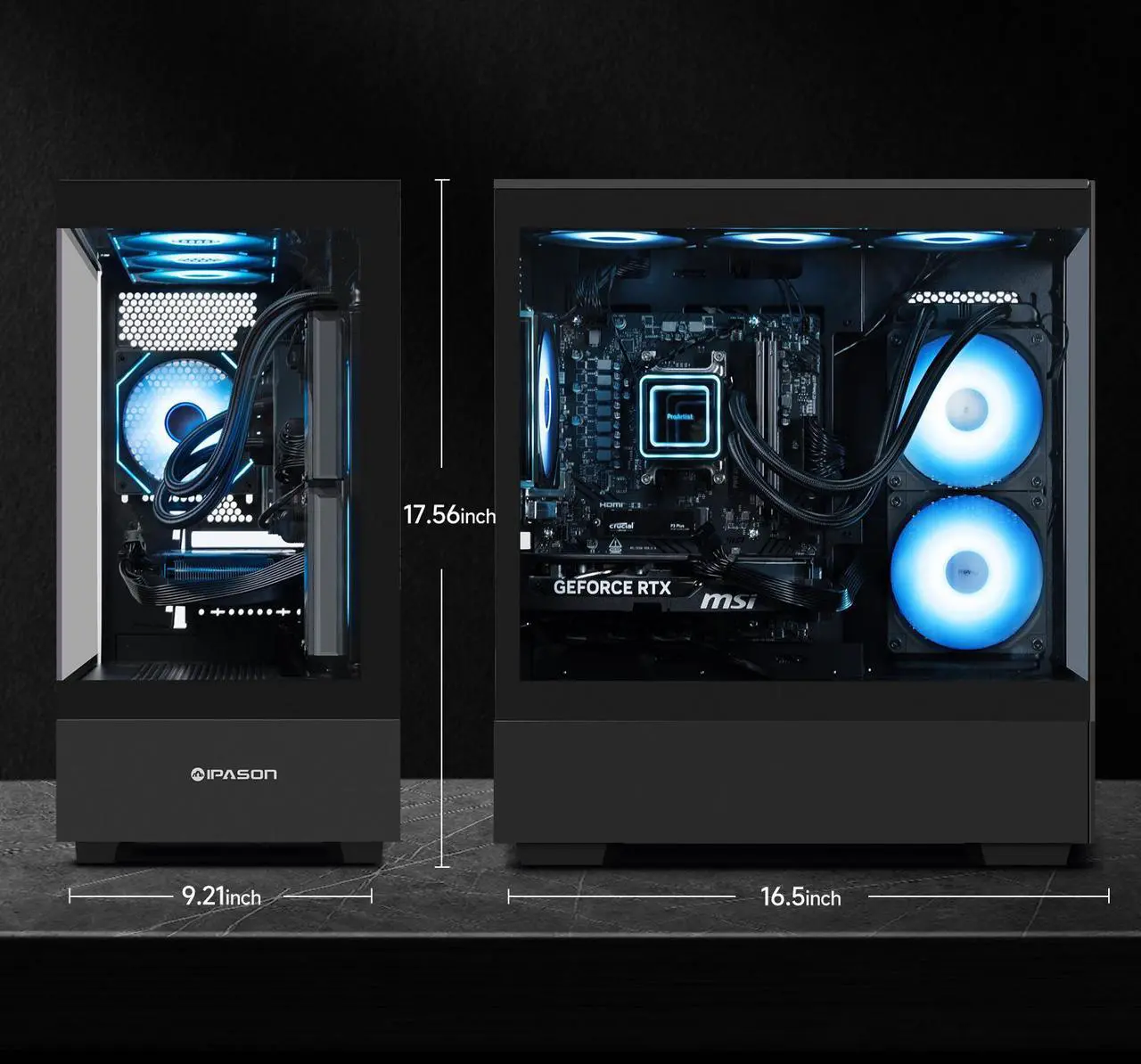 Alt view image 5 of 7 - IPASON Gaming PC AMD Ryzen7 9700X, Geforce RTX5060 Ti 16G, 1TB NVME SSD, 32GB DDR5 RAM , 650W GOLD PSU ,240MM AIO liquid cooler , MSI B650M , Windows 11 , WIFI, Prebuilt Gaming Pc New computer