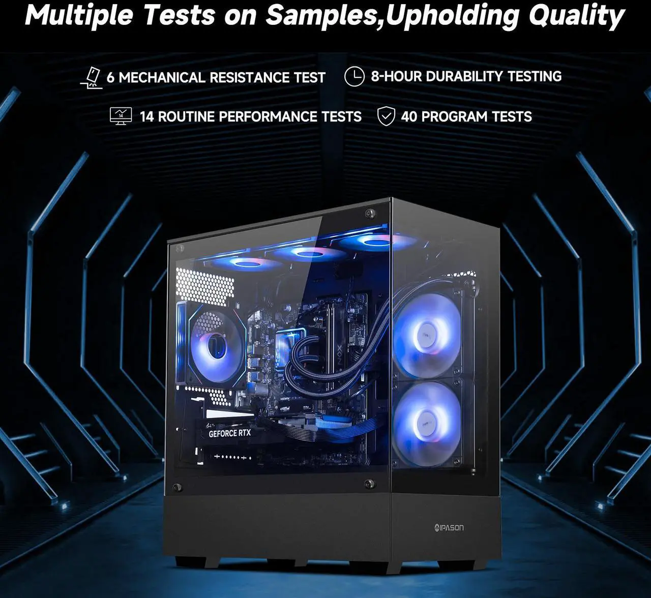 Alt view image 4 of 7 - IPASON Gaming PC AMD Ryzen7 9700X, Geforce RTX5060 Ti 16G, 1TB NVME SSD, 32GB DDR5 RAM , 650W GOLD PSU ,240MM AIO liquid cooler , MSI B650M , Windows 11 , WIFI, Prebuilt Gaming Pc New computer