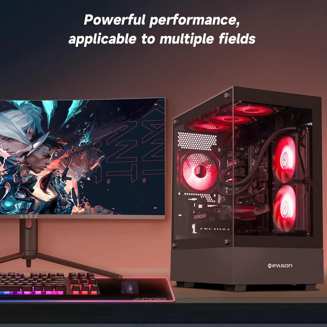 Alt view image 8 of 7 - IPASON Gaming PC AMD Ryzen7 9700X, Geforce RTX5060 Ti 16G, 1TB NVME SSD, 32GB DDR5 RAM , 650W GOLD PSU ,240MM AIO liquid cooler , MSI B650M , Windows 11 , WIFI, Prebuilt Gaming Pc New computer