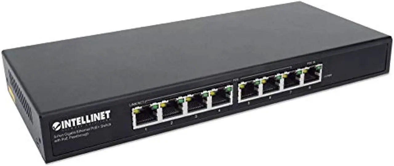 Intellinet PoE-Powered 8-Port Gigabit Ethernet PoE+ Switch with PoE ...