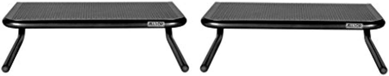 Alt view image 3 of 10 - allsop metal art jr. monitor stand, 14inch wide platform holds 40 lbs with keyboard storage space  pearl black, 2 pack