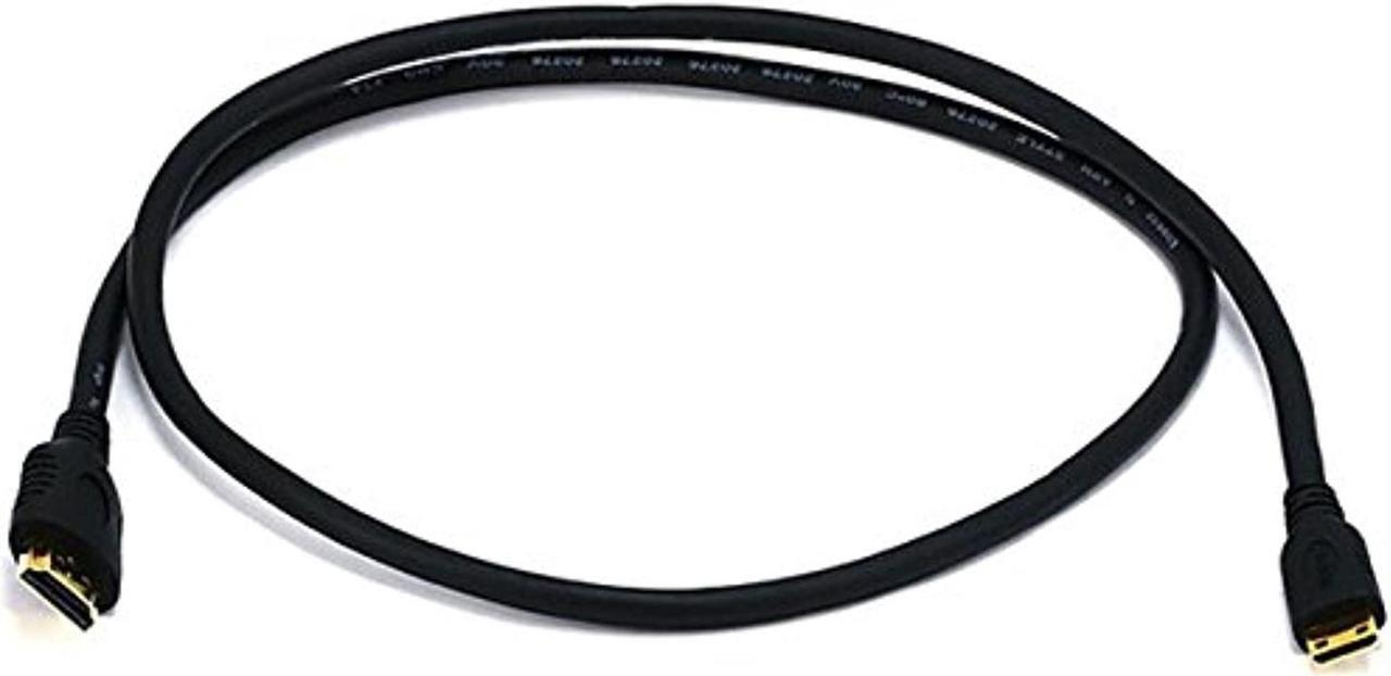 Alt view image 11 of 16 - Monoprice High Speed HDMI Cable - 6 Feet - Black | Blackwith HDMI Mini Connector, 4K @ 24Hz, 10.2Gbps, 30AWG