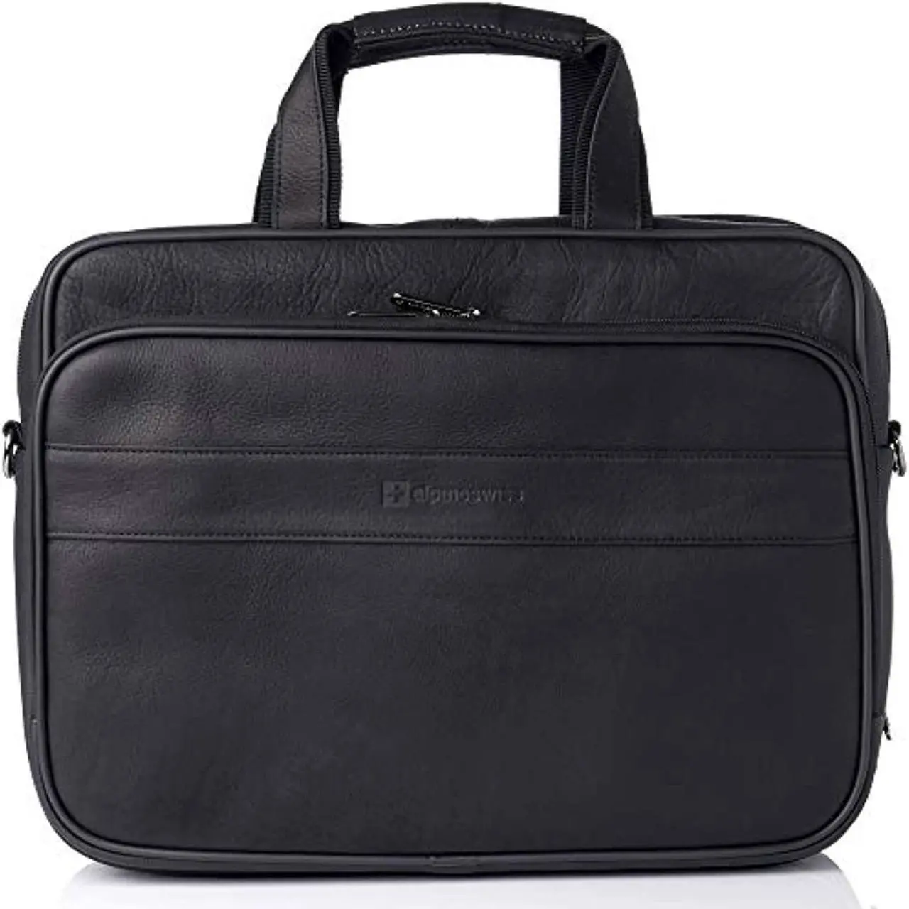 Alt view image 4 of 10 - Alpine Swiss Messenger Bag Leather 15.6 Laptop Briefcase Portfolio Business Case