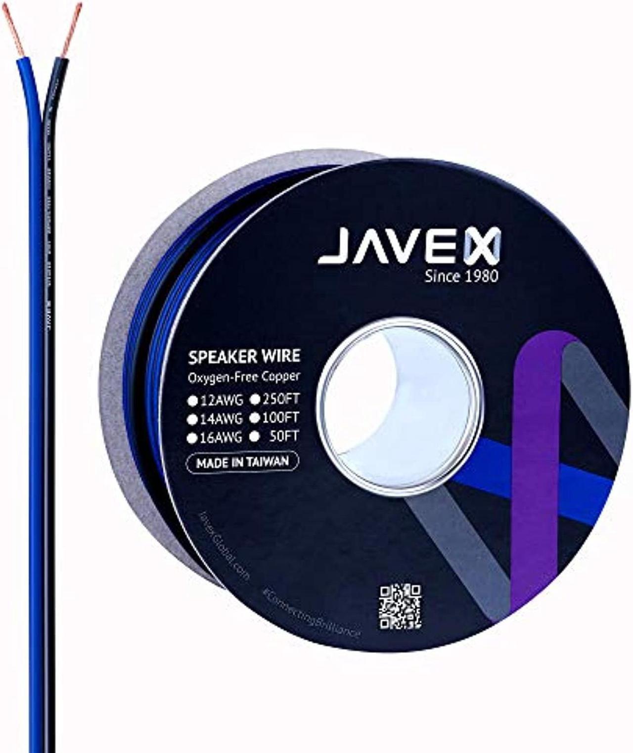 Alt view image 5 of 5 - 16-Gauge AWG JAVEX Speaker Wire OFC Oxygen-Free Copper 99.9% Cable for Hi-Fi Systems, Mixer, Amplifiers, AV receivers, Home Theater, Subwoofer, and Car Audio System, 50 FT, Blue/Black