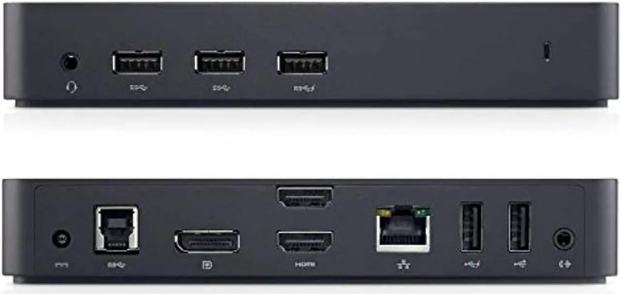 Main image of dell usb 3.0 ultra hd/4k triple display docking station (d3100), black