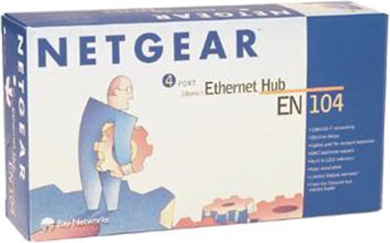Alt view image 5 of 5 - Netgear EN104 Ethernet 4-Port Hub with BNC and Uplink Button