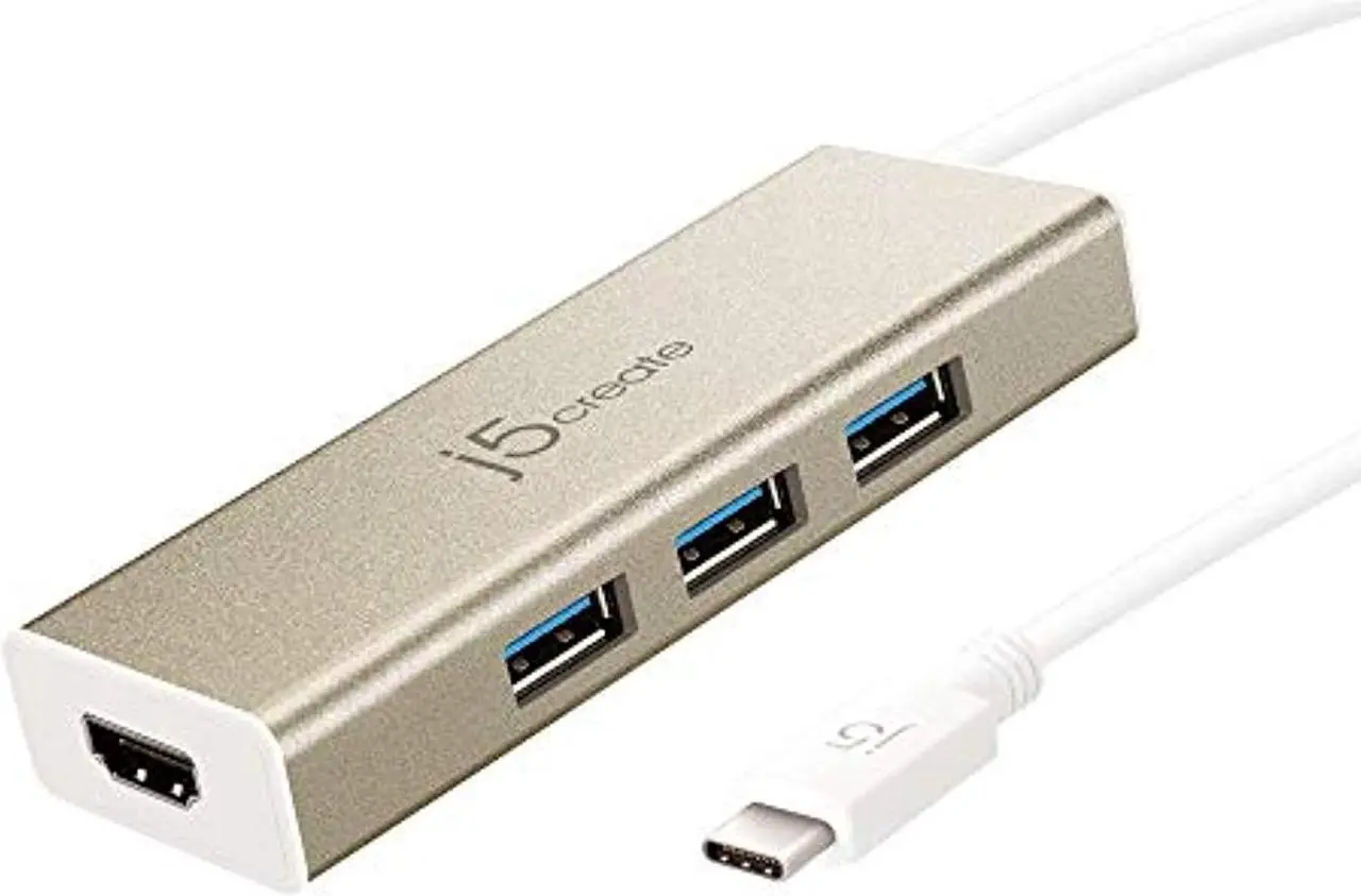 Alt view image 8 of 20 - j5create USB-C 3-Port USB 3.0 & 4K HDMI Hub