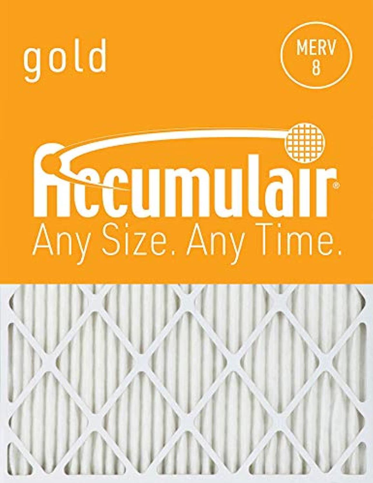 Main image of accumulair gold 19.5x19.5x1 (actual size) merv 8 air filter/furnace filter (4 pack)