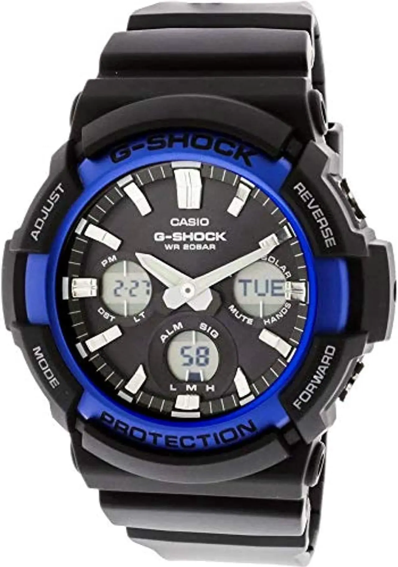 Alt view image 8 of 8 - Casio GAS100B-1A2 G-Shock Polyurethane Analog Quartz Sport Watch, Black