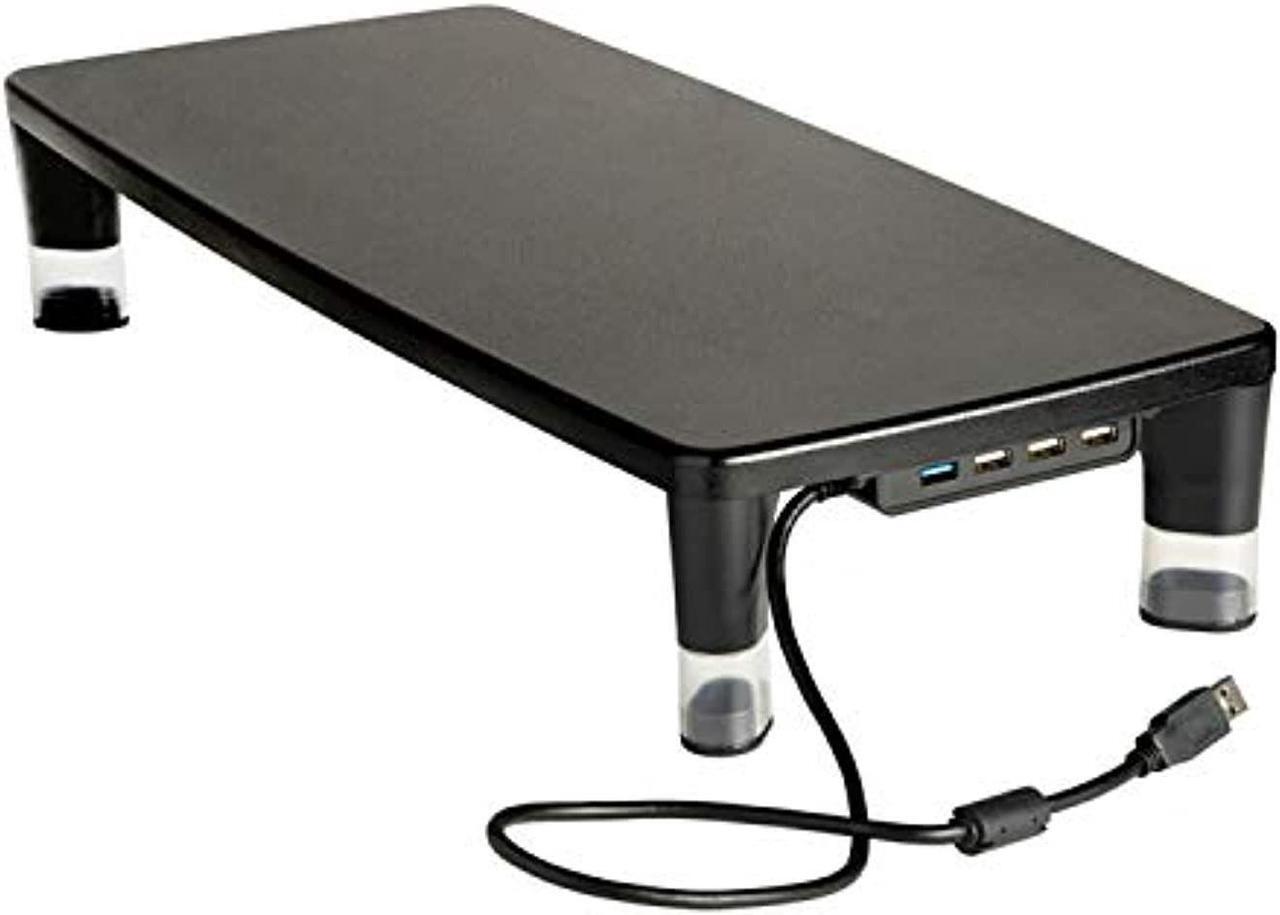 Main image of 3M Monitor Stand MS100B 21.6" x 9.4" x 2.7" to 3.9" Black/Clear Supports 33 lbs.