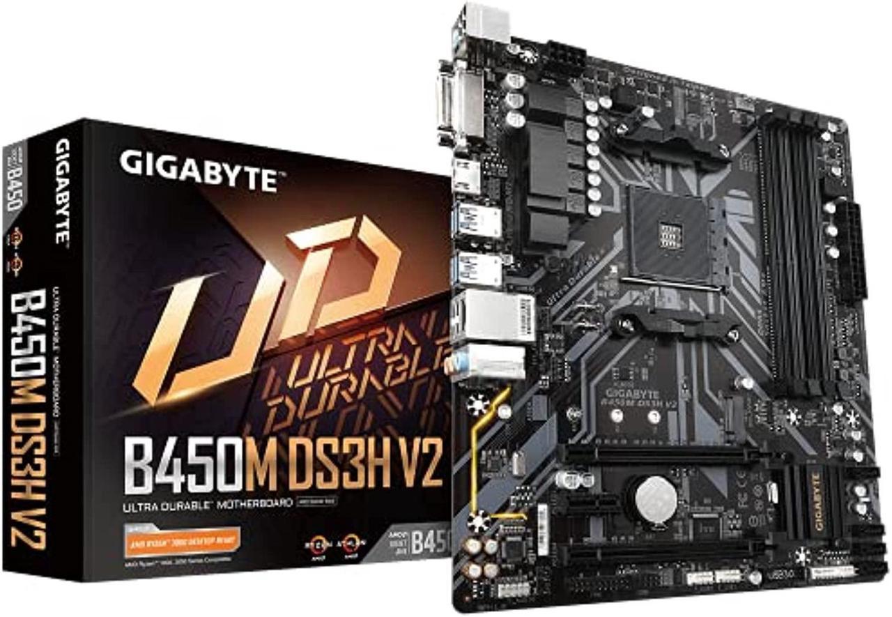 GIGABYTE B450M DS3H V2 (rev. 1.0) AM4 AMD B450 SATA 6Gb/s Micro ATX AMD Motherboard