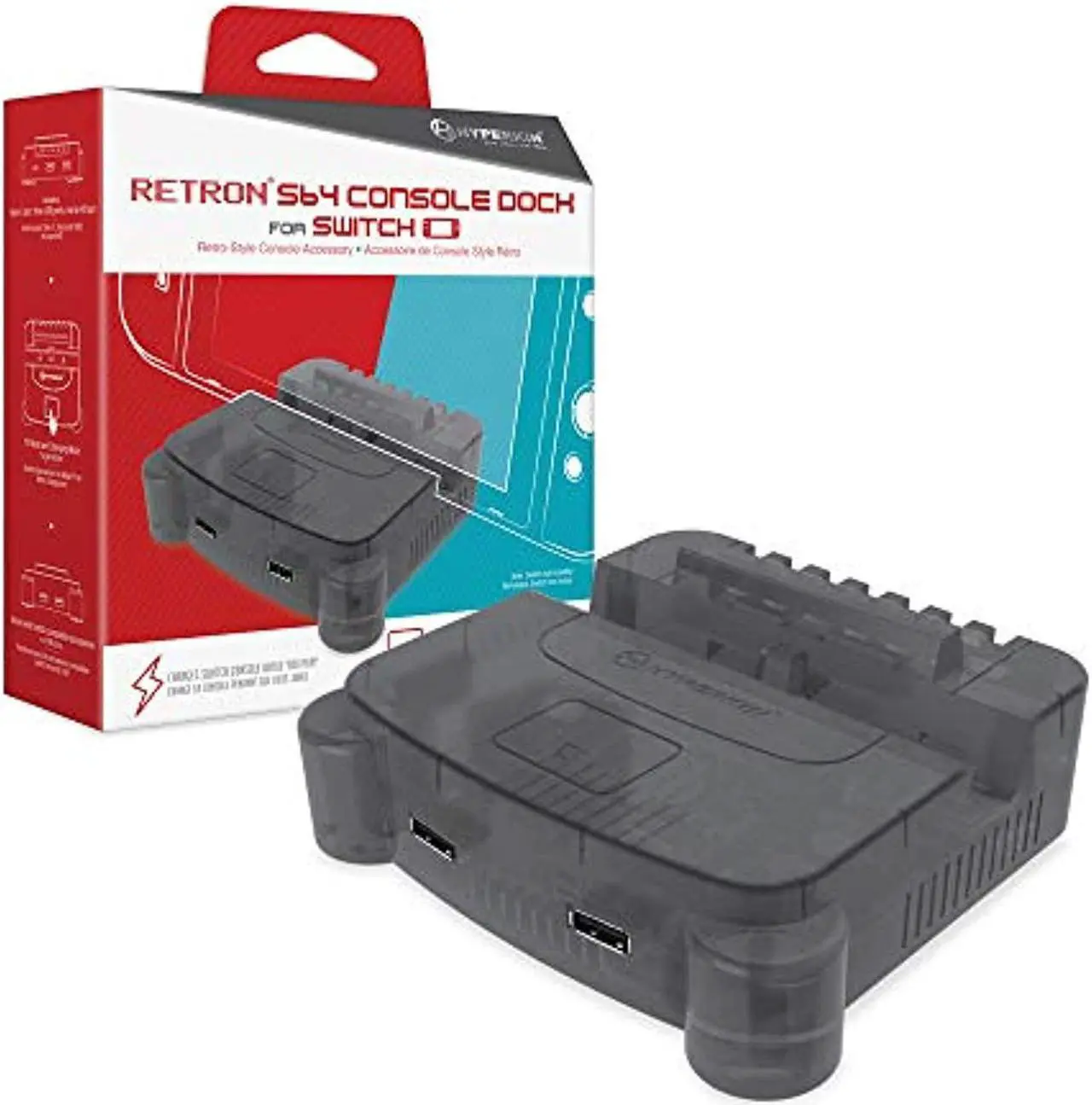 Alt view image 7 of 12 - Hyperkin RetroN S64 Console Dock for Switch (Smoke Gray) - Nintendo Switch