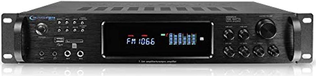 Alt view image 12 of 12 - Technical Pro 15000 Watts Bluetooth Home Stereo Amplifier, Digital Hybrid Multi Channel, Preamp, Tuner with USB, SD Inputs, 2 Mic Inputs, AM/FM digital tuner, Wireless Remote, Bass & Treble Controls