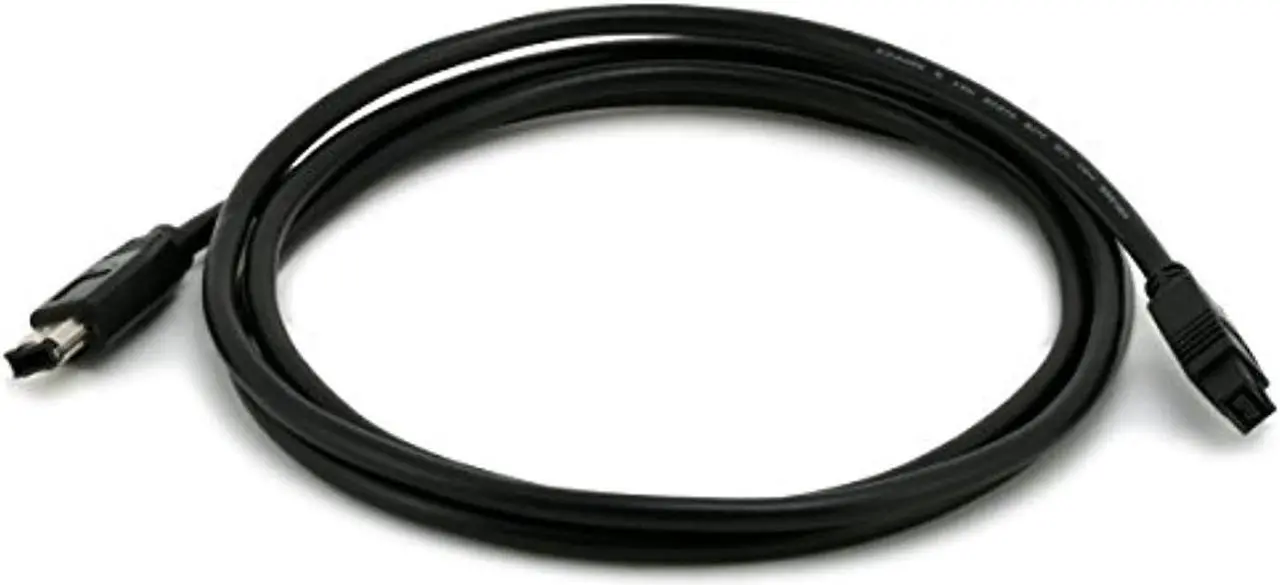 Alt view image 4 of 4 - Monoprice Firewire Cable - 6 Feet - Black | 9-pin to 6-pin Bilingual, USB 2.0 A Male to B Male 24AWG, Gold Plated