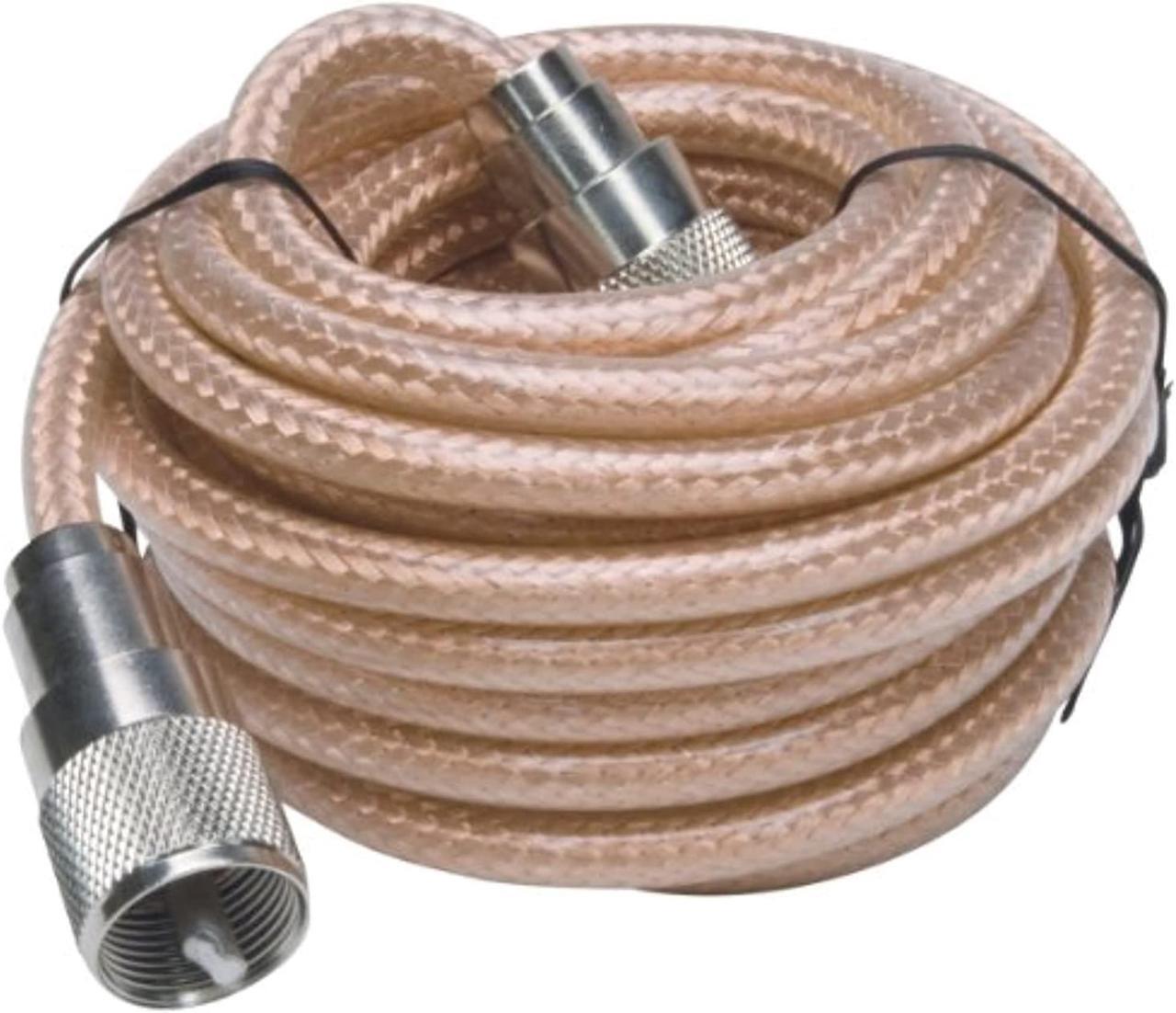 Alt view image 10 of 18 - ROADPRO R RP-8X9CL 9     CB ANTENNA MINI-8 COAX CABLE WITH PL-259 CONNECTORS  CLEAR