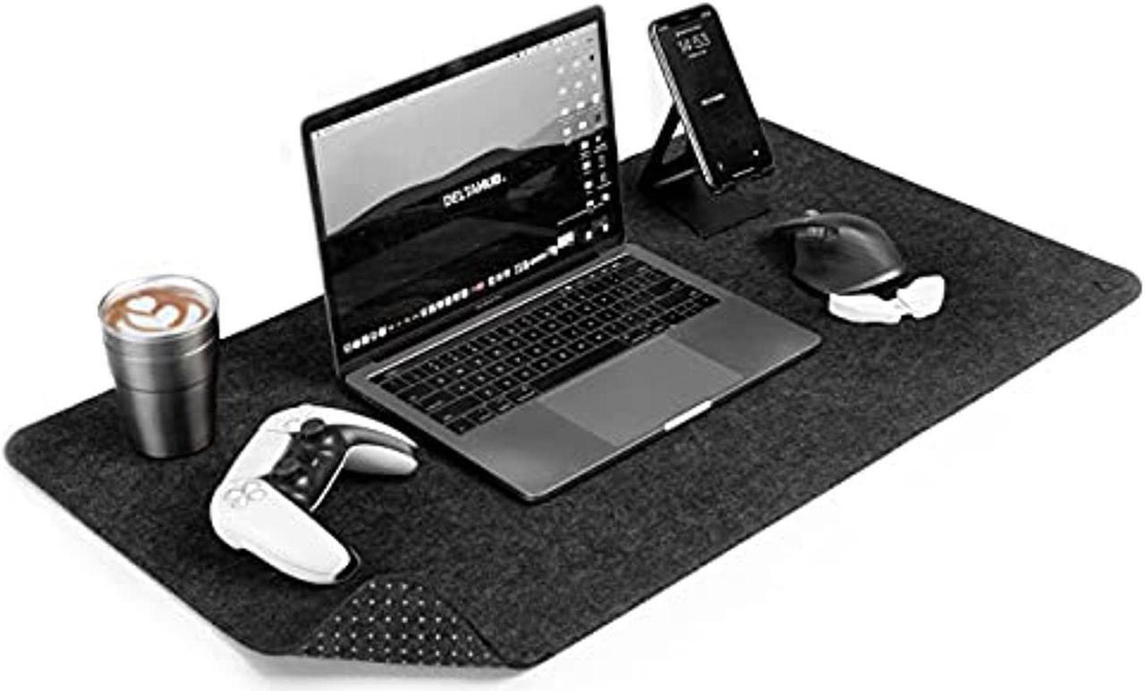 Main image of DELTAHUB - Minimalistic Felt Desk Protective Pad, Anti-Fray, Anti-Slip, Easy to Clean, Easy Glide, Long Lasting, Sleek Design, Comfortable, Resistant, Desk Mat, PC, Mac, Laptop - Large (45x80cm)