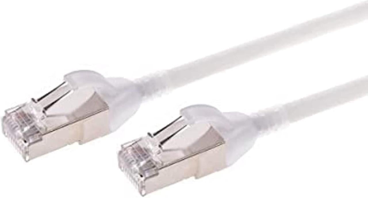 Monoprice Cat6A Ethernet Patch Cable - 5 Feet - White | Snagless, Double Shielded, Component Level, CM, 30AWG - SlimRun Series