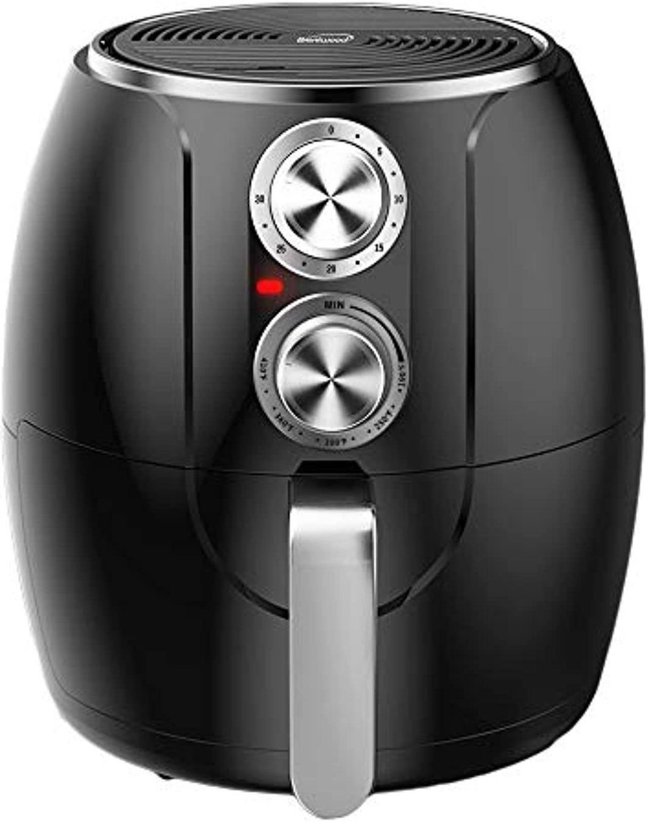 Main image of brentwood 3.2-quart small electric air fryer, timer & temp. control (black, silver) (af-300bk)
