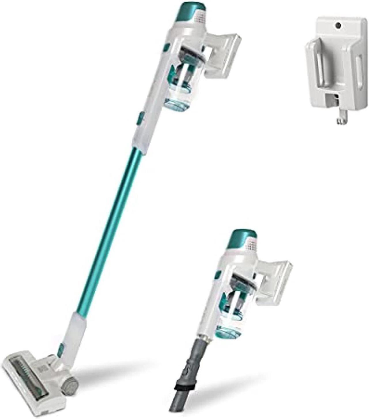 Main image of kenmore ds4020 cordless stick vacuum lightweight cleaner 2-speed power suction led headlight 2-in-1 handheld for hardwood floor, carpet & dog hair, green