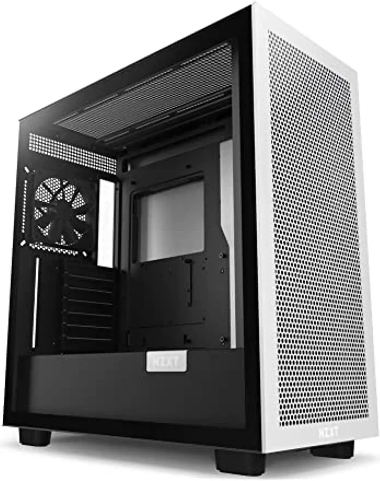 Alt view image 2 of 12 - NZXT H7 Flow White & Black - Mid-Tower Airflow PC Gaming Case - Tempered Glass - Enhanced Cable Management