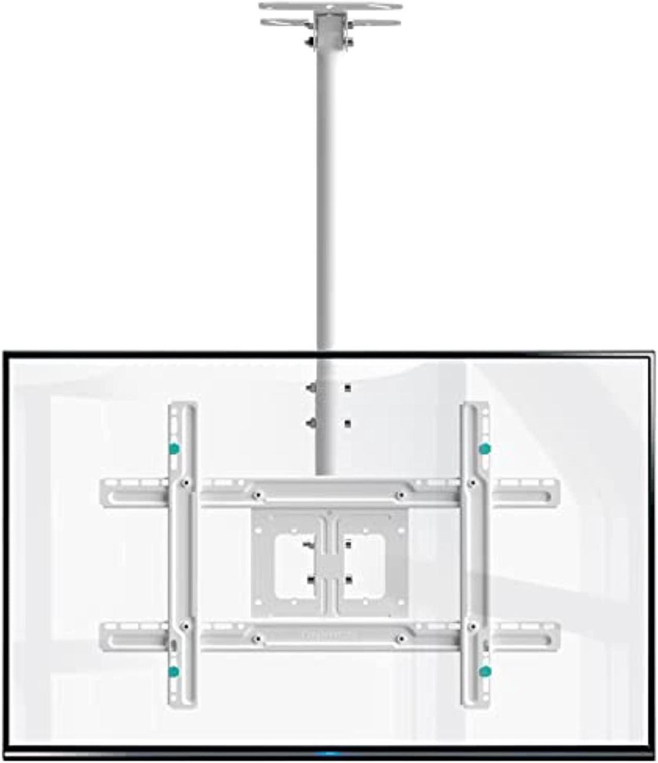 Main image of ONKRON Ceiling TV Mount Hanging Height Adjustable TV Bracket - Drop Down TV Mount - Full Motion Pole TV Mount for 32 to 70 Inch LED LCD OLED 4K TVs, Flat Screens up to 150 lbs (N1L) White