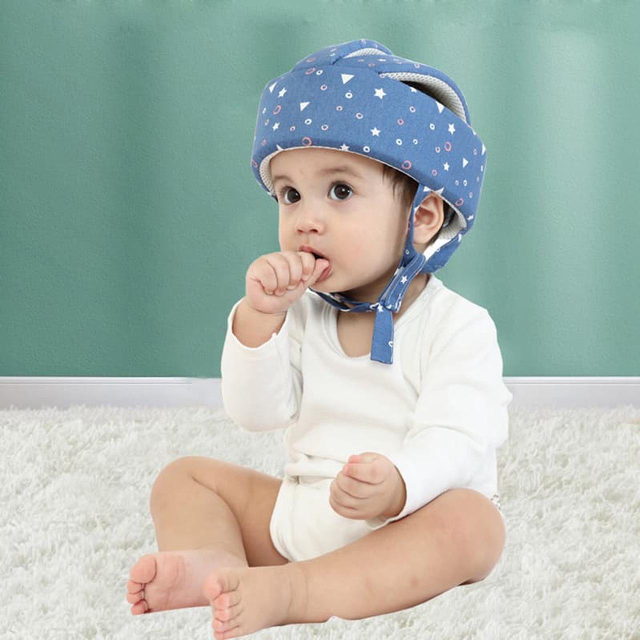 Alt view image 3 of 3 - Infant Baby Toddler Soft Safety Helmet Head Protection Head Protective Cap Adjustable