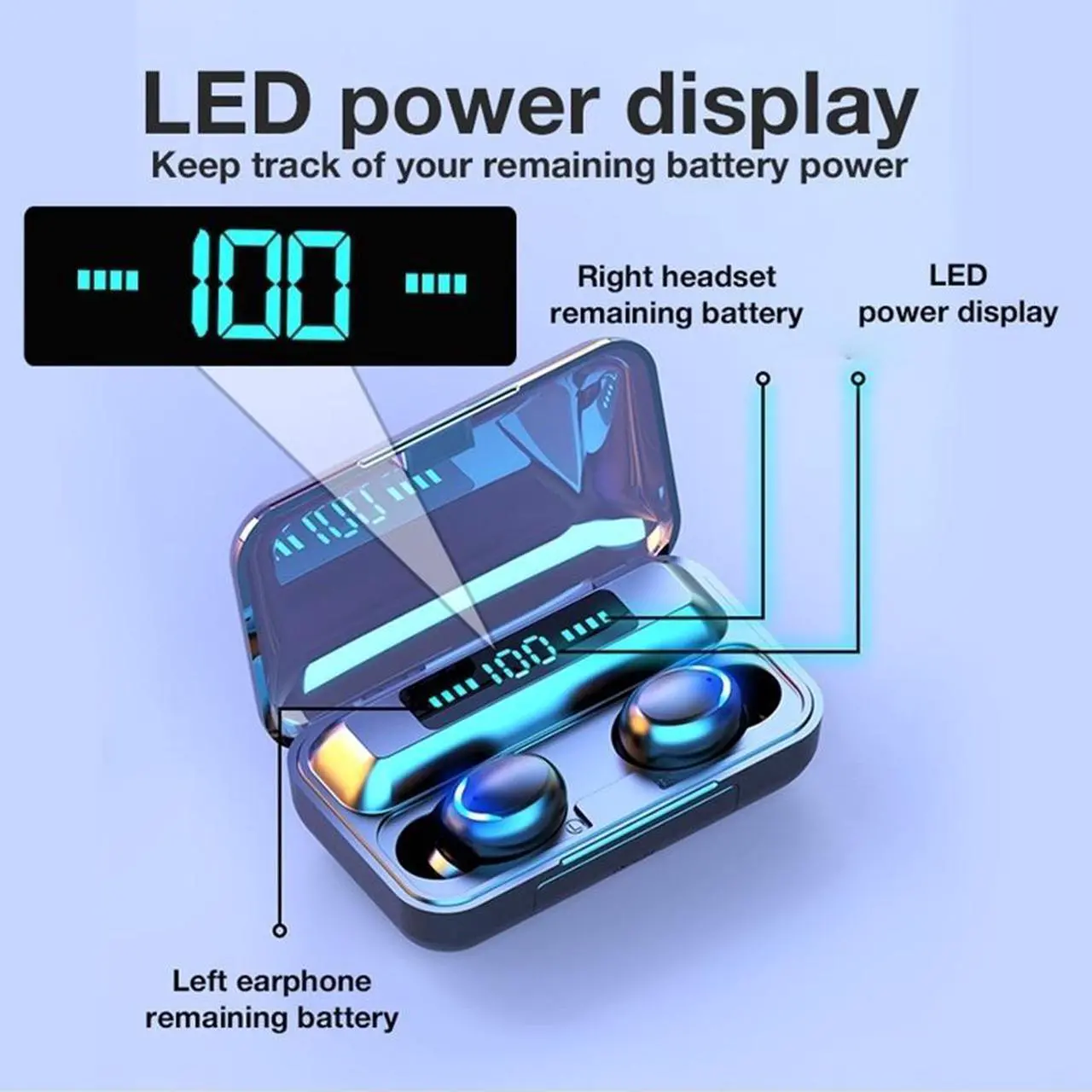 Alt view image 3 of 7 - Bluetooth 5.0 Earphones TWS Sport Waterproof Headphones Deep Bass Sound Cordless Bank Dual Headsets With Power Bank Chaging Case