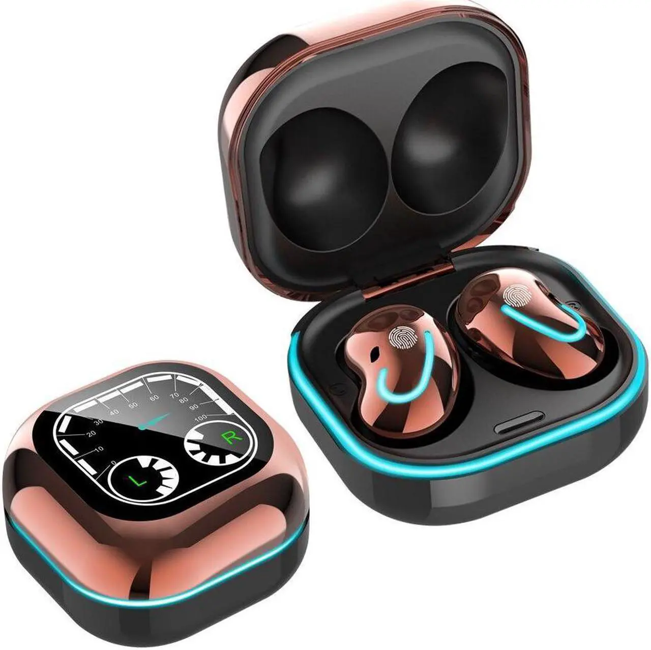 Main image of TWS Wireless Bluetooth 5.1 Headset LED Display Music Sports Earbuds Gaming Noise-Cancellation Earphone For All Smartphone Gold