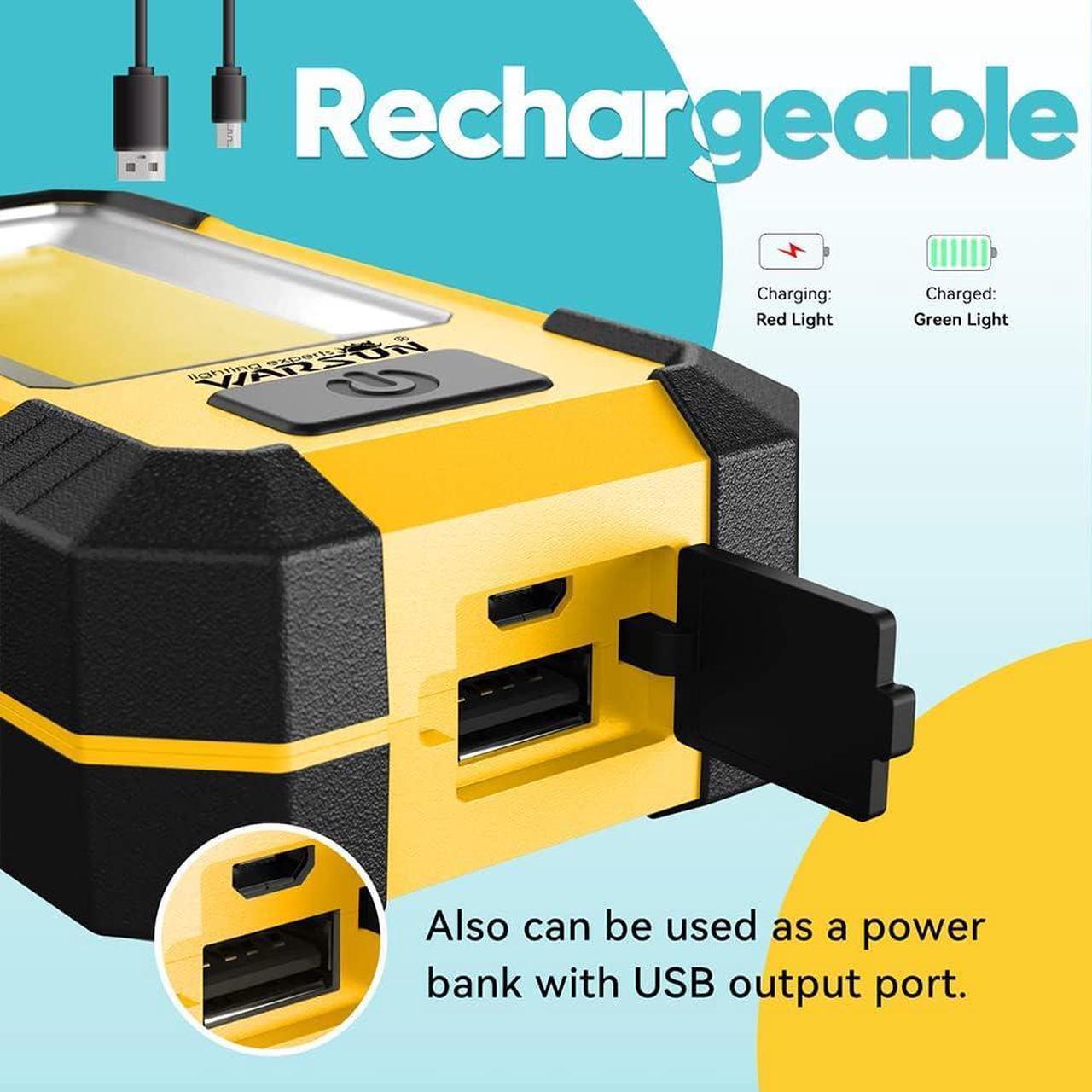 Alt view image 2 of 7 - Portable LED Rechargeable Work Light for Car Repairing, Camping, Hiking, Backpacking, Fishing, Hurricane