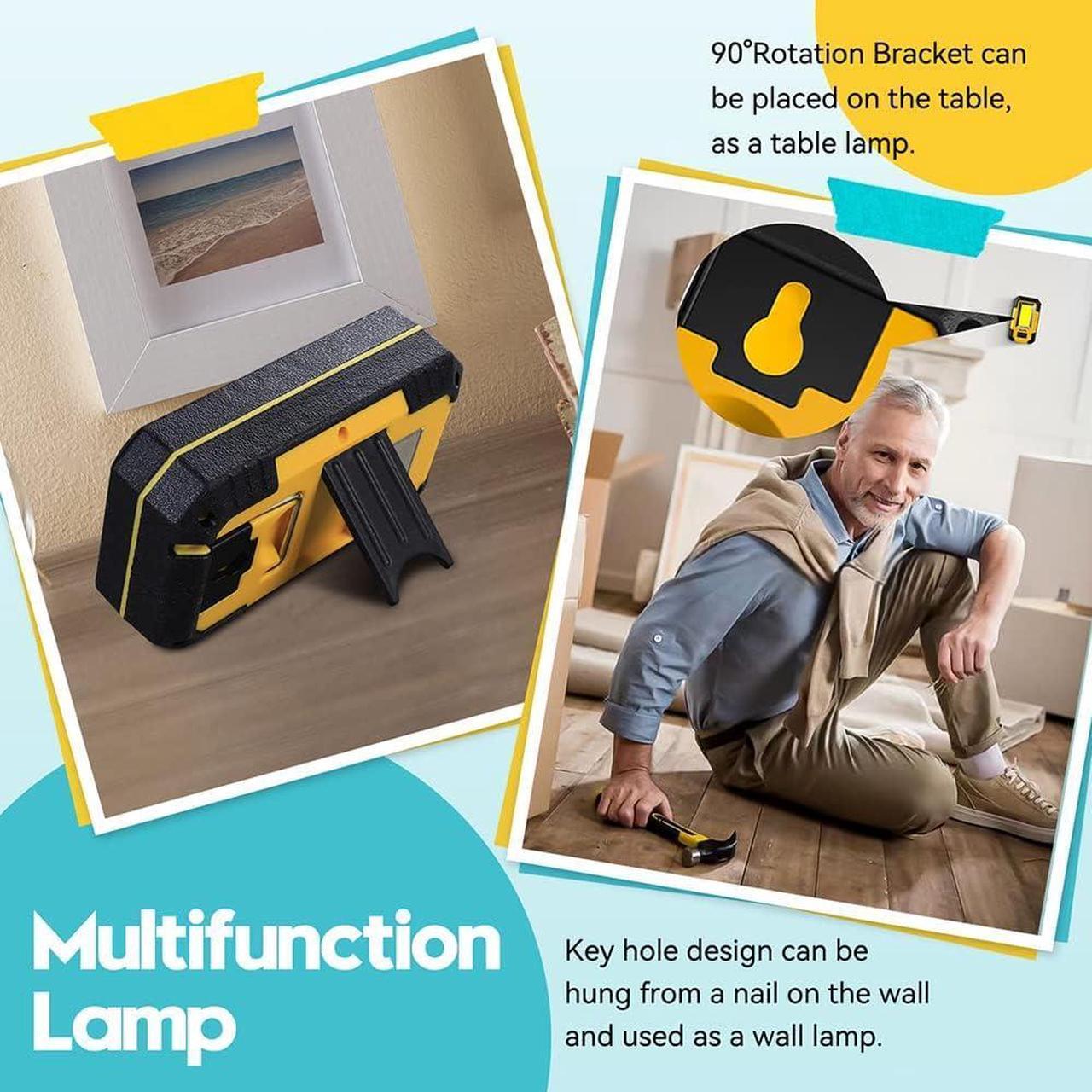 Alt view image 5 of 7 - Portable LED Rechargeable Work Light for Car Repairing, Camping, Hiking, Backpacking, Fishing, Hurricane