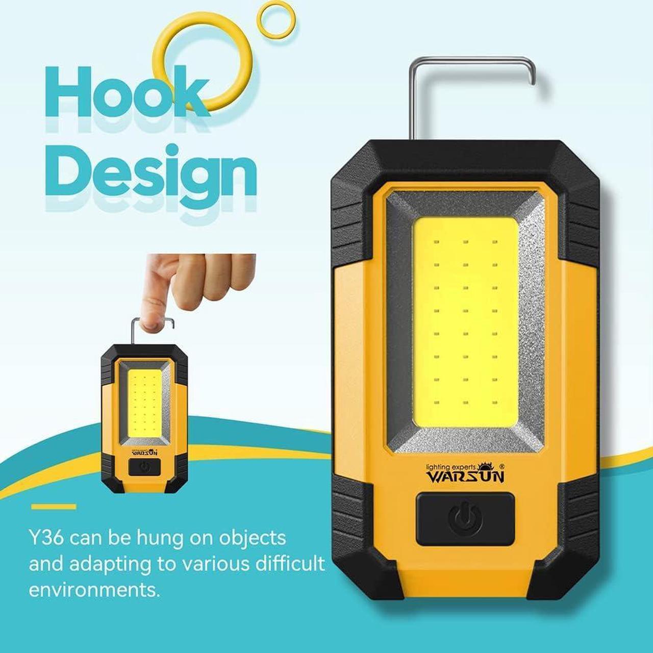Alt view image 4 of 7 - Portable LED Rechargeable Work Light for Car Repairing, Camping, Hiking, Backpacking, Fishing, Hurricane