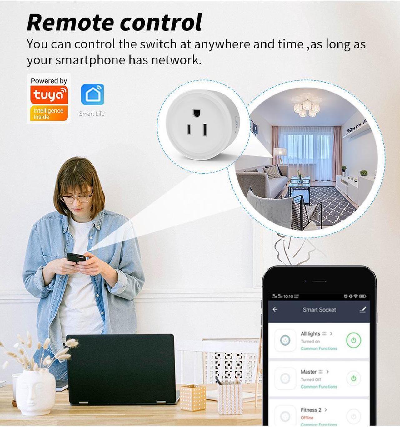 Alt view image 4 of 7 - Smart Plug, Measuring Socket,Mobile Phone Remote Voice Control Timing Switch