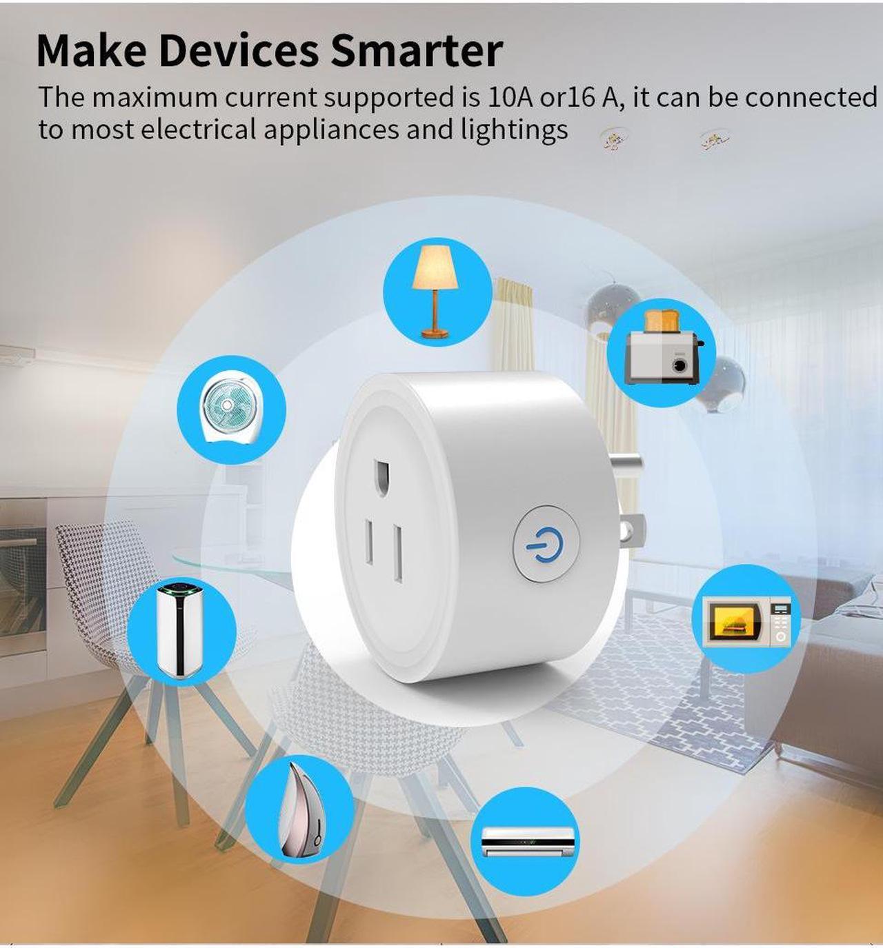 Alt view image 3 of 7 - Smart Plug, Measuring Socket,Mobile Phone Remote Voice Control Timing Switch