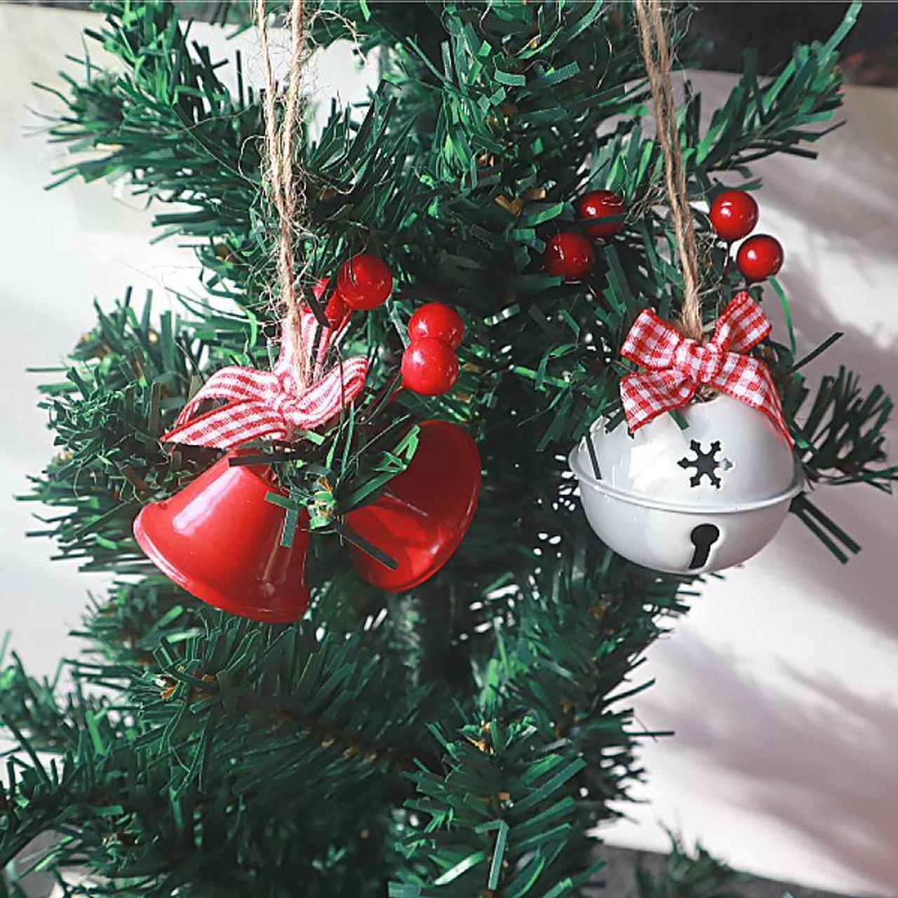 Alt view image 3 of 7 - 18 PCS Christmas Jingle Bells Ornaments in Red White Green,Christmas Tree Bells Pendant,Christmas Holiday Party Supplies for Christmas Tree Decor,Wreath,Window Memorial Ornament(Bell-Mix)