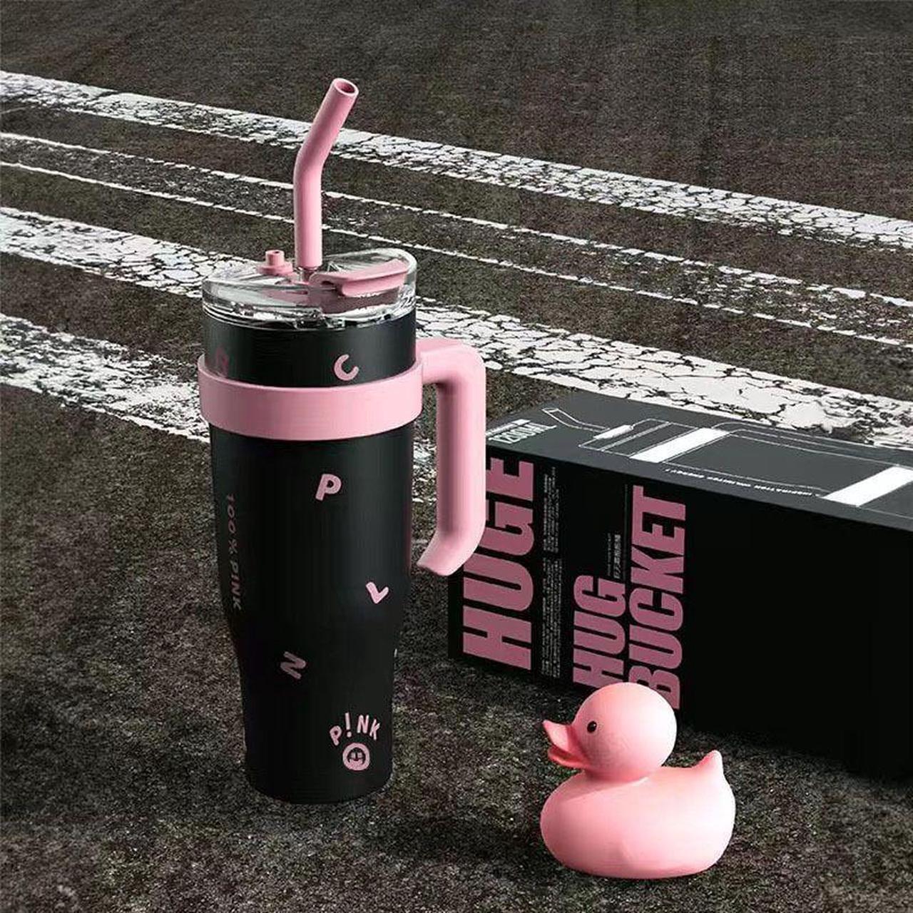 Alt view image 7 of 7 - 40 oz Tumbler with Handle, Insulated Tumblers with Lid and Straw, Large Metal Sports Water Bottle Jug, Thermal Stainless Steel Travel Coffee Mug Cup