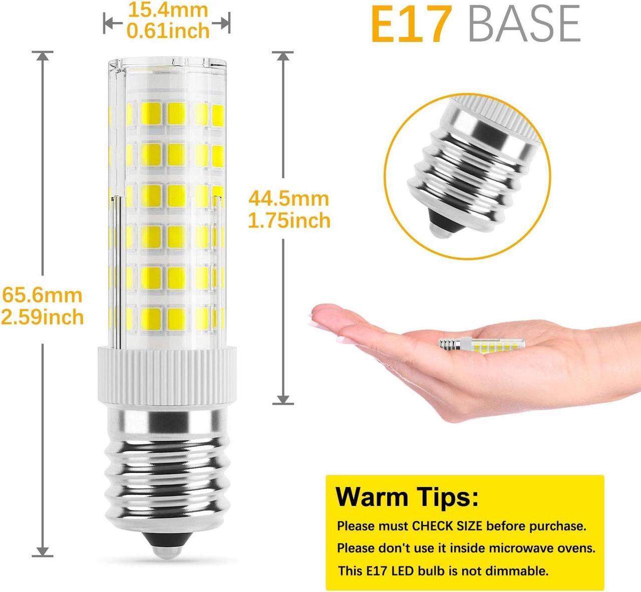 Alt view image 5 of 5 - E17 LED Bulb Appliance Bulbs Microwave Oven Light 5 Watt Warm White 3000K, 550lm, 50W Equivalent Halogen Replacement, Non-Dimmable, 2-Pack