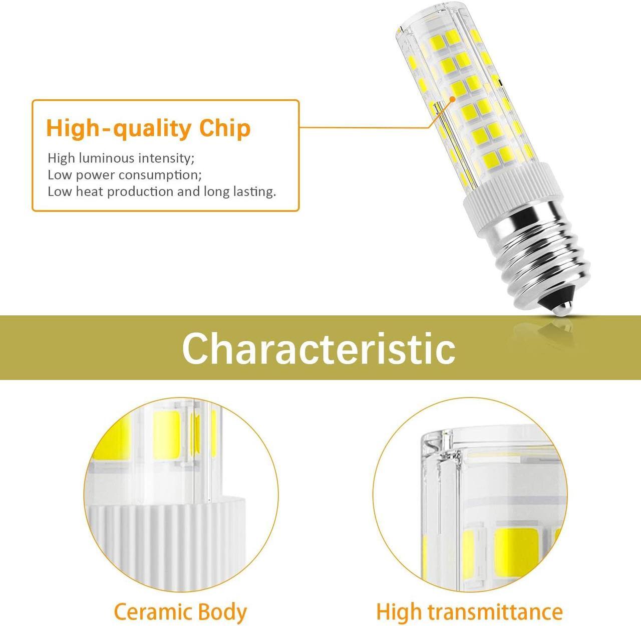 Alt view image 4 of 5 - E17 LED Bulb Appliance Bulbs Microwave Oven Light 5 Watt Warm White 3000K, 550lm, 50W Equivalent Halogen Replacement, Non-Dimmable, 2-Pack