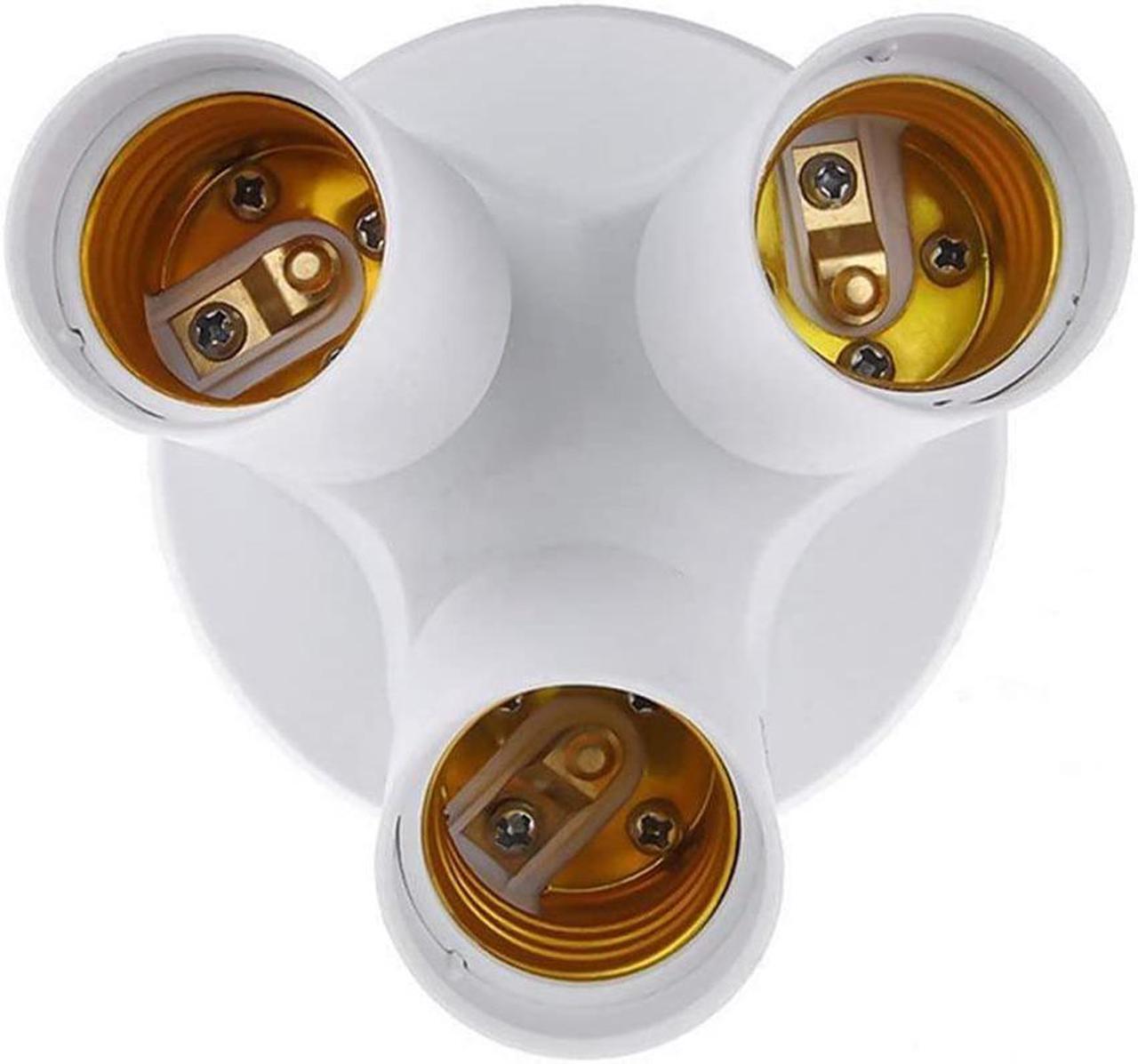 Alt view image 2 of 6 - OmaiLighting E26 E27 3 in 1 Light Bulb Socket Splitter Adapter, Triple Lamp Holder Converter Fixture for Garage Lighting Photography Studio