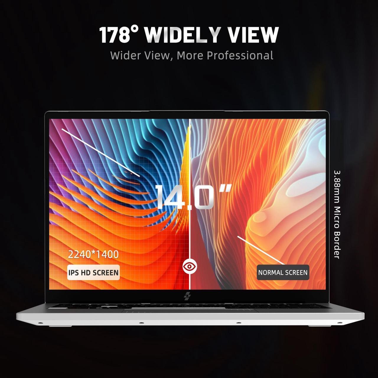 Alt view image 4 of 7 - 14 inch Laptop IPS HD Display Notebook, i5 12450H  8C/12T , 16GB RAM, 512GB NVMe SSD, WiFi, HDMI, Windows 11Pro , Grey